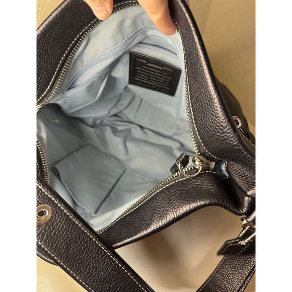 COACH F15064 Pebble Leather Black Shoulder Or Crossbody Bag - Picture 11 of 13